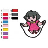 Dora Playing Rope Embroidery Design